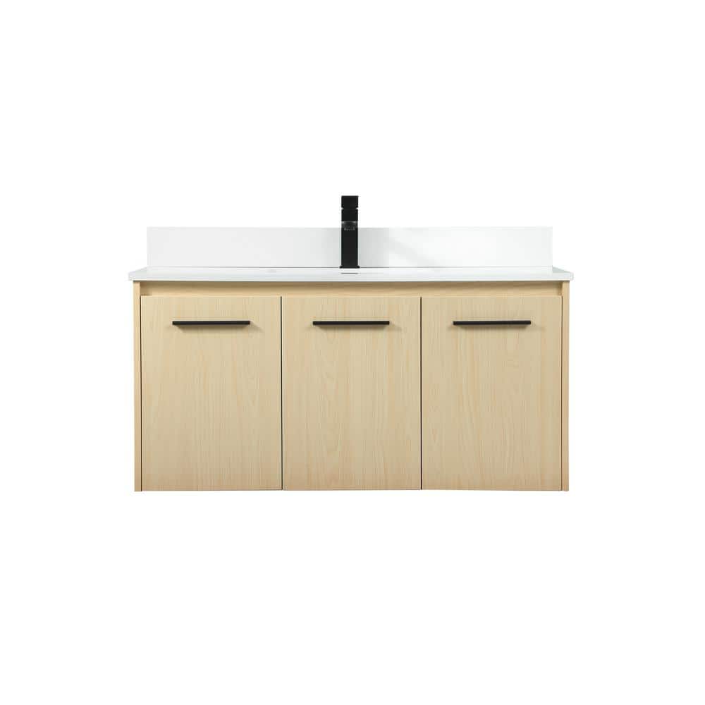 Simply Living 40 in. W x 18 in. D x 19.7 in. H Bath Vanity in Maple with Iv
