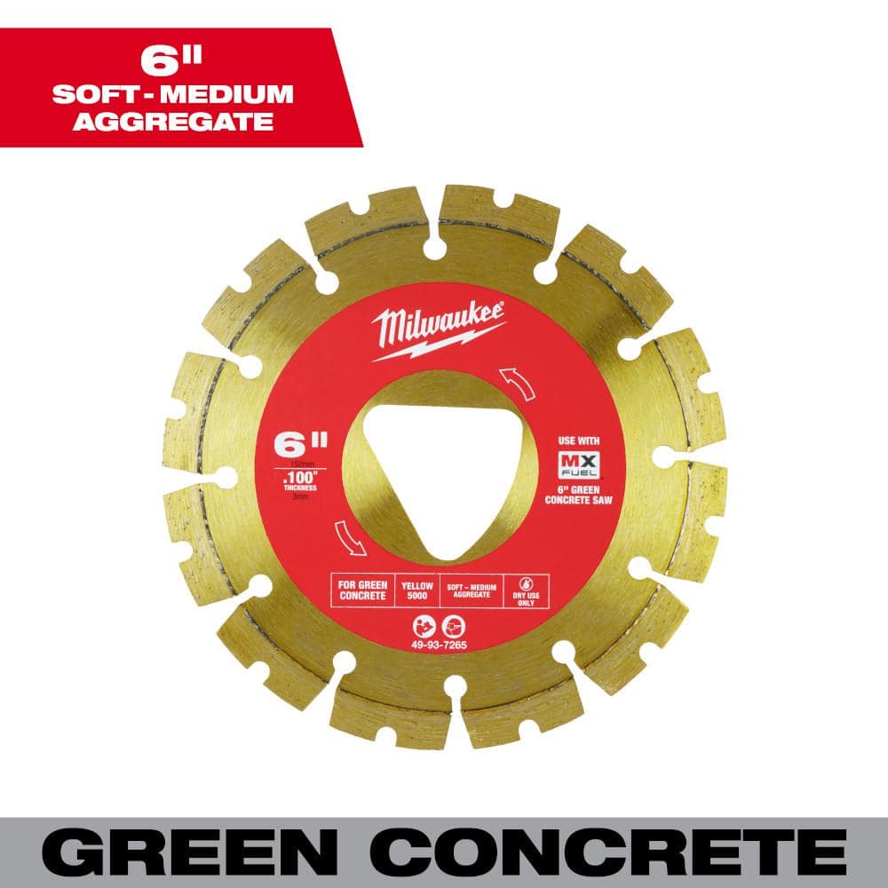 Yellow 6 in. x .100 in. Green Concrete Cutting Segmented Rim Diamond Blade (1-Pack) price history on PriceWatchPro