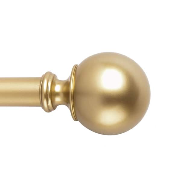 Snugset Ethan 36 in. x 72 in. Easy-Install Optional No Tools Adjustable 1 in. Single Rod Kit in Golden Brass with Ball Finials