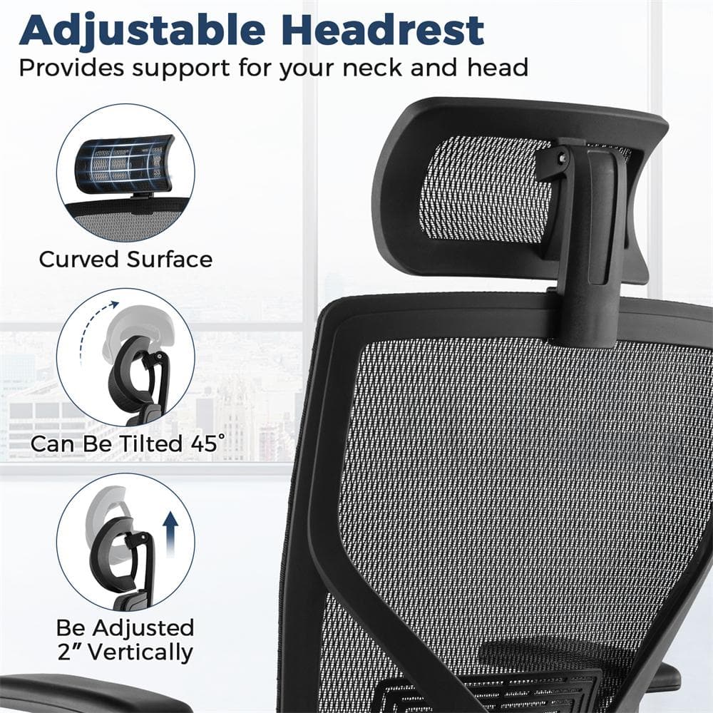 Black Mesh High Back Executive Swivel Chair with Adjustable Arms