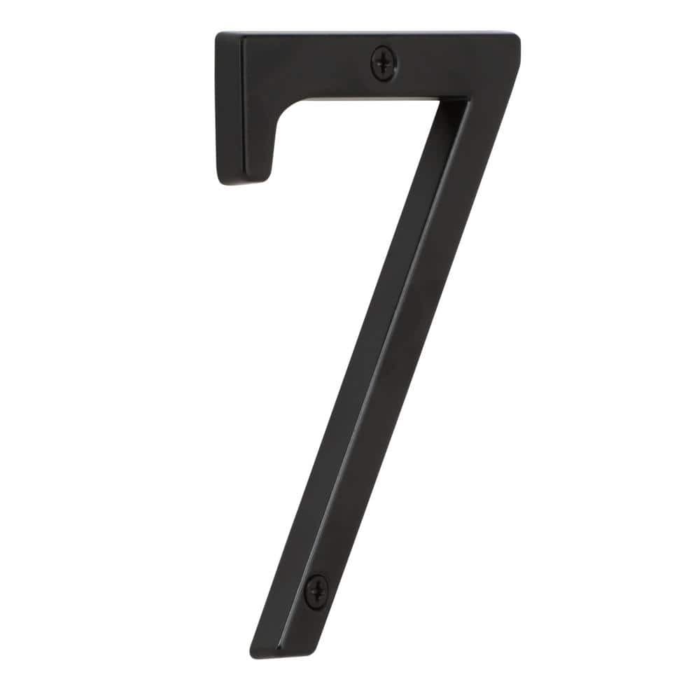 4-Inch Black Zinc Alloy Modern House Number 7