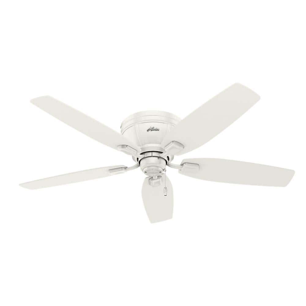 52'' Fresh White Low Profile Ceiling Fan with LED Light