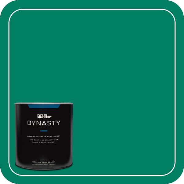BEHR DYNASTY 1 qt. #480B-6 Treasure Isle Satin Enamel Interior Stain-Blocking Paint and Primer