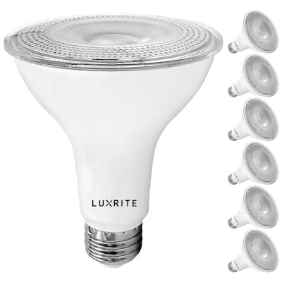 Indoor/Outdoor PAR30 Long Neck LED Flood Light Bulbs,Bright White Light,Full Glass,Waterproof,PAR30 Daylight White 5000K,12W=65W-100W Traditional Lamp Equivalent,E26,120-Volts,Pack of 5 