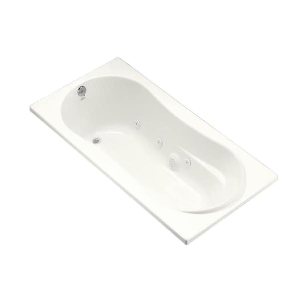 KOHLER 7236 6 ft. Whirlpool Tub with Heater and Reversible Drain in White