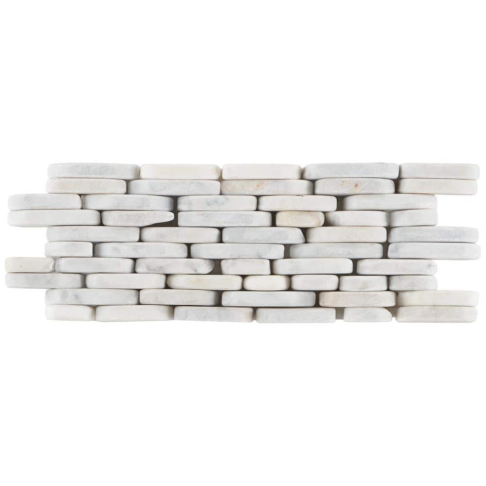 Landscape White Slate Rectangular Mosaic Tile