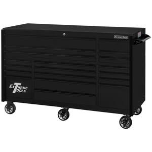 72 in. 19-Drawer Roller Cabinet Tool Chest in Matte Black with Black Drawer Pulls