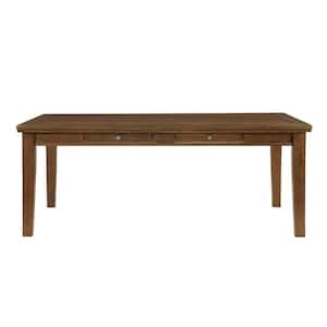 78 in. Brown Wood Top 4 Legs Dining Table (Seat of 6)
