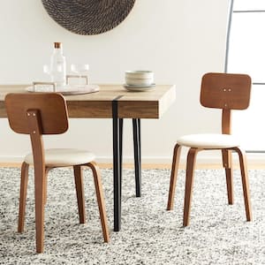 Jo Walnut/Cream 17.2 in. Wood Dining Chair (Set of 2)