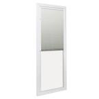 72 in. x 80 in. 200 Series Perma-Shield Sliding Wht Wood Pine Left-Hand/Slide Fixed Panel Sliding Patio Door with Blinds