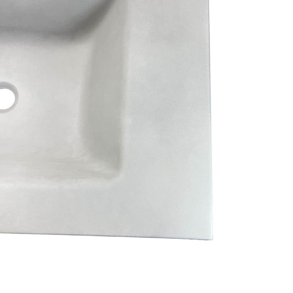 31'' Light Gray Concrete Single Bathroom Vanity Top with Rectangular Sink