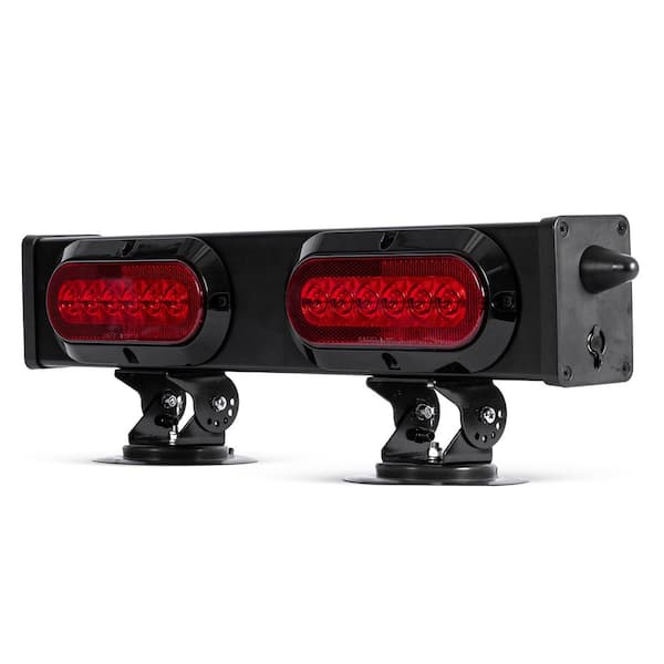 20 in. Wireless Trailer Tow Light Bar - Rechargeable, Pivot Base, Magnetic Suction Mount - 4 Pin Round Trailer Connector