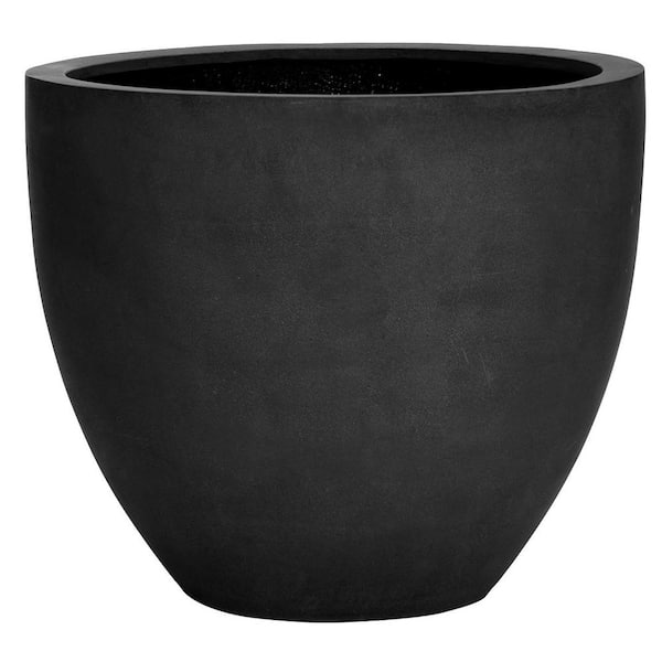 PotteryPots Natural Jesslyn Medium 24 in. Black Fiberstone Indoor ...