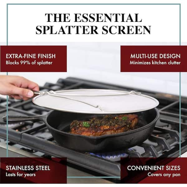 Adrinfly Stainless Steel Splatter Screen for Frying Pan