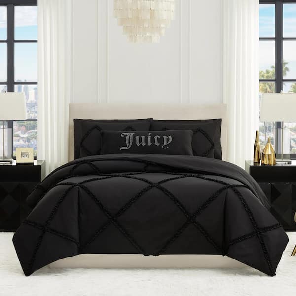 Juicy Couture Square 1-Piece Premium Throw Pillow-Living Room and Bedroom  Décor, 1 Count (Pack of 1), Black