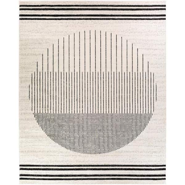 Jimina Black/Ivory 8 ft. x 10 ft. Indoor Area Rug