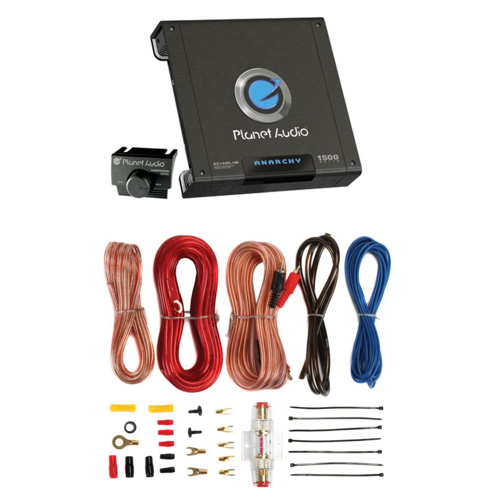AC1500.1M 1500-Watt MONO Car Audio Amplifier Amp AC15001M+8 Ga Amp Kit