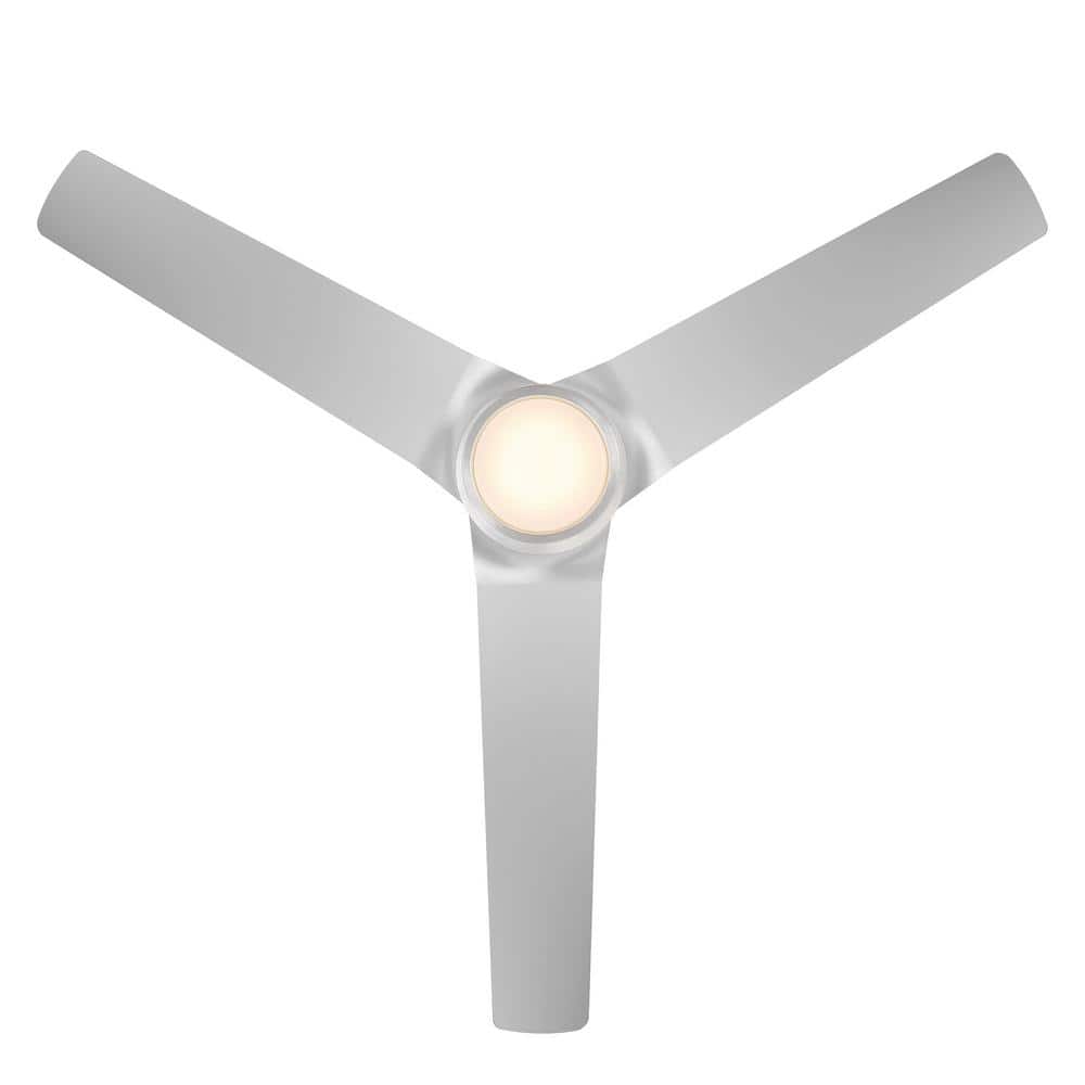 Brushed Aluminum 52'' Smart Ceiling Fan with LED Light