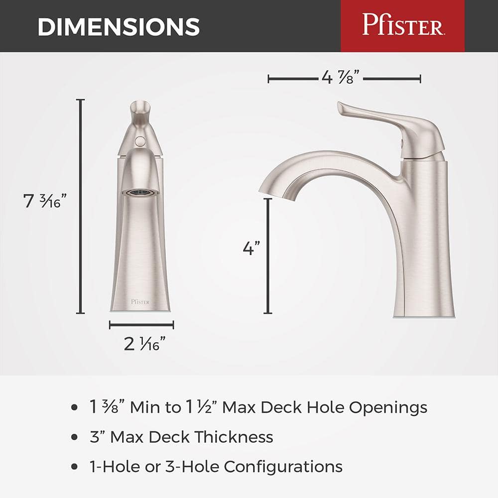 Willa Brushed Nickel Single Handle Bathroom Faucet