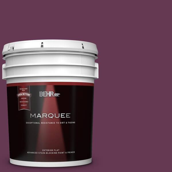 BEHR MARQUEE 5 gal. #UL100-21 Mixed Berry Jam Flat Exterior Paint and Primer in One