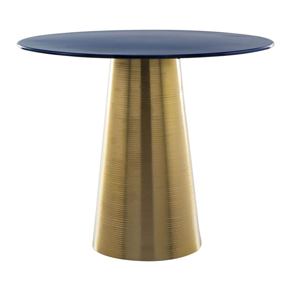 gold and blue side table