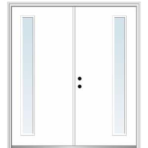 Viola 60 in. x 80 in. Right-Hand Inswing 1-Lite Clear Low-E Primed Fiberglass Prehung Front Door on 6-9/16 in. Frame