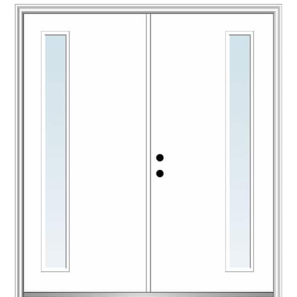 MMI DOOR Viola 60 in. x 80 in. Right-Hand Inswing 1-Lite Clear Low-E Primed Fiberglass Prehung Front Door on 6-9/16 in. Frame