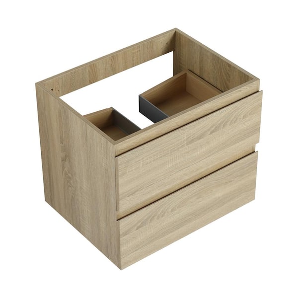 Tileon 23.38 in. W x 17.94 in. D x 19.69 in. H Floating Bath Vanity Cabinet without Top with 2-Drawers in Light Oak
