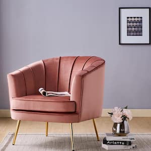 Endel Orange Velvet Accent Chair