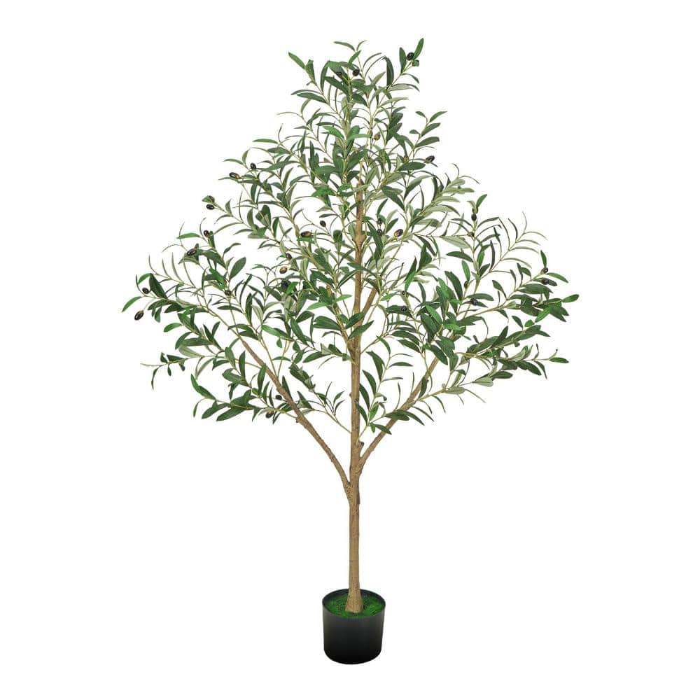 Artificial Olive Tree 5 ft Tall with Black Pot Natural Wood Trunk Faux Plant Indoor Home Office price history on PriceWatchPro