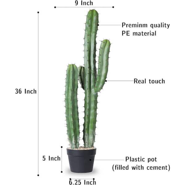 Cubilan 3 ft. Green Artificial Cactus Fake Big Cactus Tree M92061G - The  Home Depot