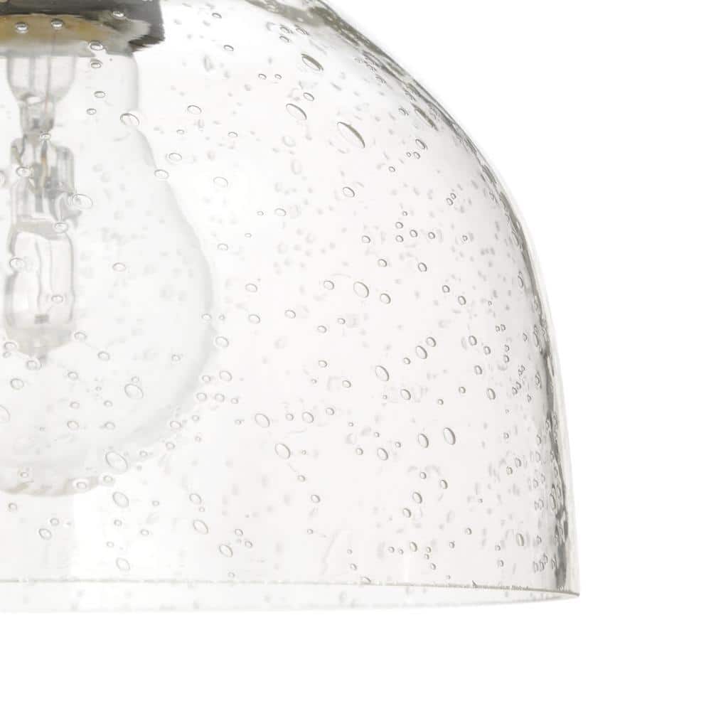 Fiona Vintage-Inspired Mini Pendant Light in Oil Rubbed Bronze with Hand-Blown Seeded Glass