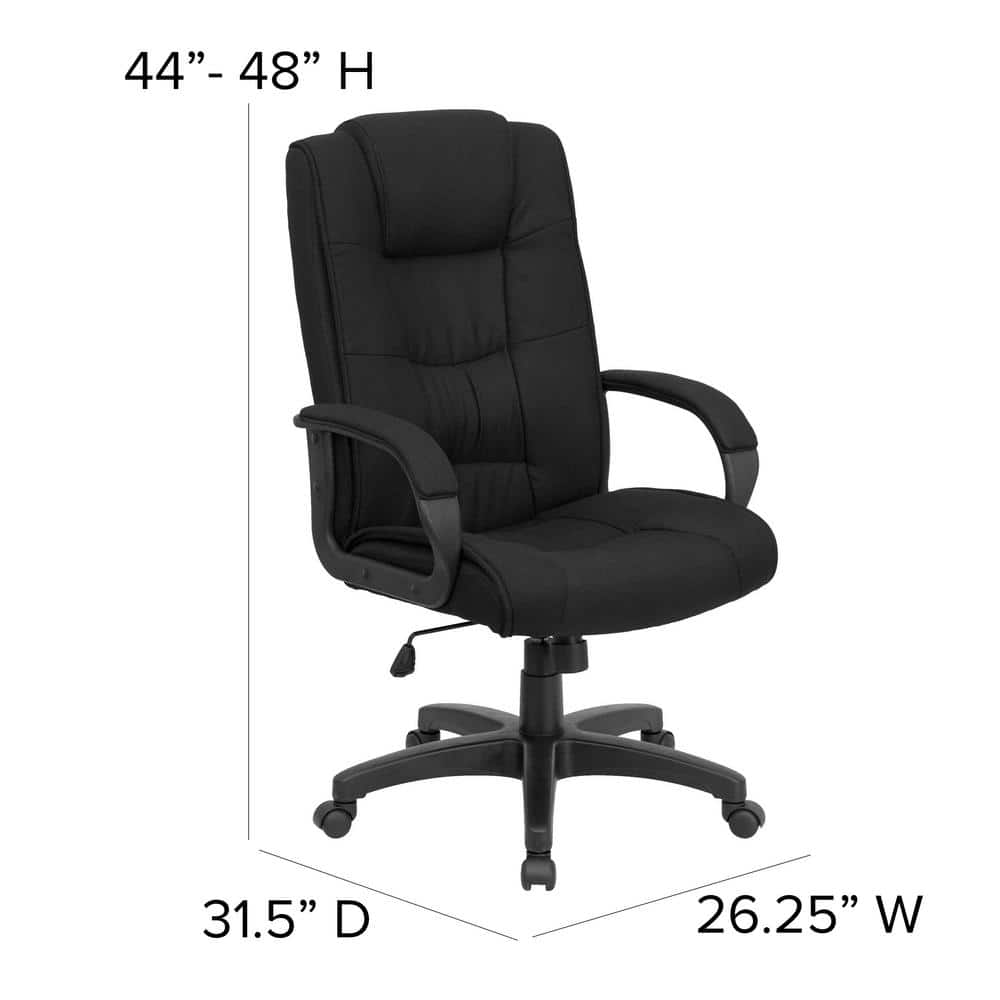 High Back Black Fabric Executive Swivel Office Chair
