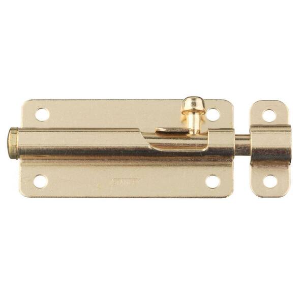 Stanley-National Hardware 3 in. Bright Brass Spring-Lock Barrel Bolt