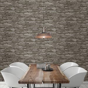 Stacked Slate Green Industrial Paper Strippable Roll Wallpaper (Covers 56.4 sq. ft.)