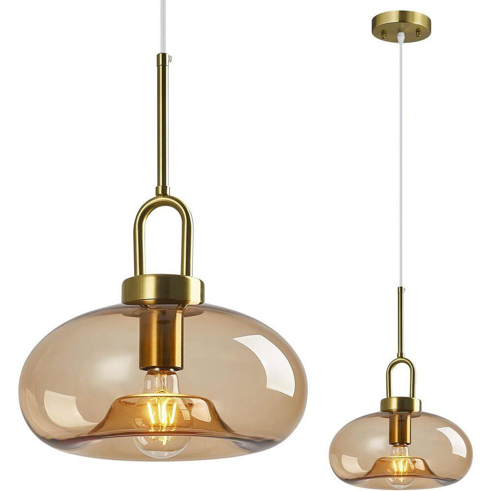 LBSQJ 1-Light Fixture Light Brown Glass Modern Pendant Chandelier Lamp for Kitchen Island Bedroom Dining Room price history on PriceWatchPro