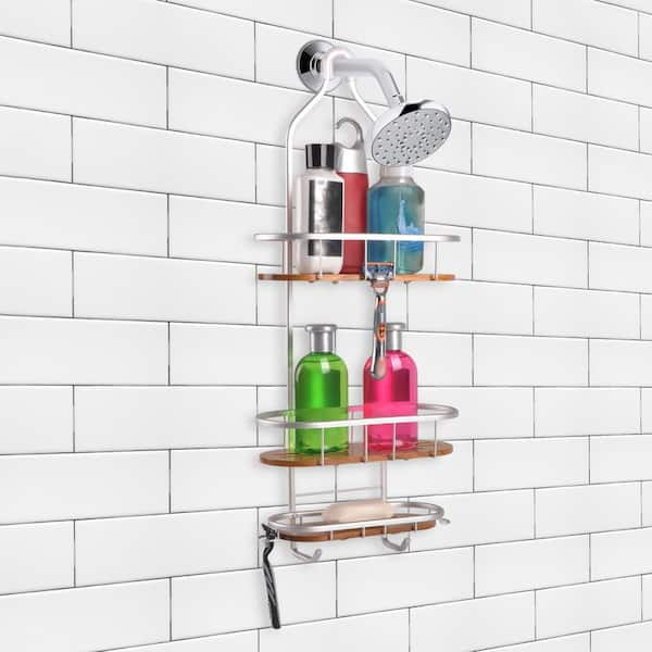 Utopia Alley Flat Shelf Rustproof Corner Shower Caddy Satin Chrome