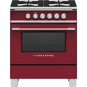 Classic 30 in. 3.5 cu. ft. Gas Range with Convection Oven and Storage Drawer in. Red/Orange