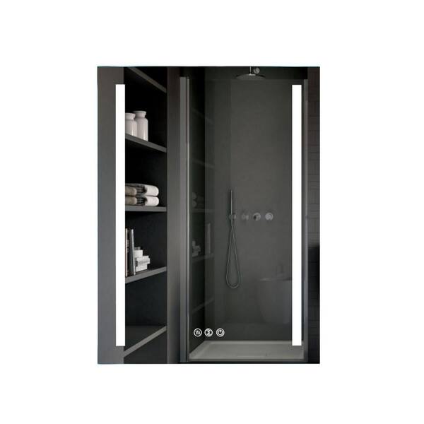 Unbranded 24 in. W x 32 in. H Rectangular Frameless Wall Mount Anti-Fog Feature with Night light Bathroom Vanity Mirror