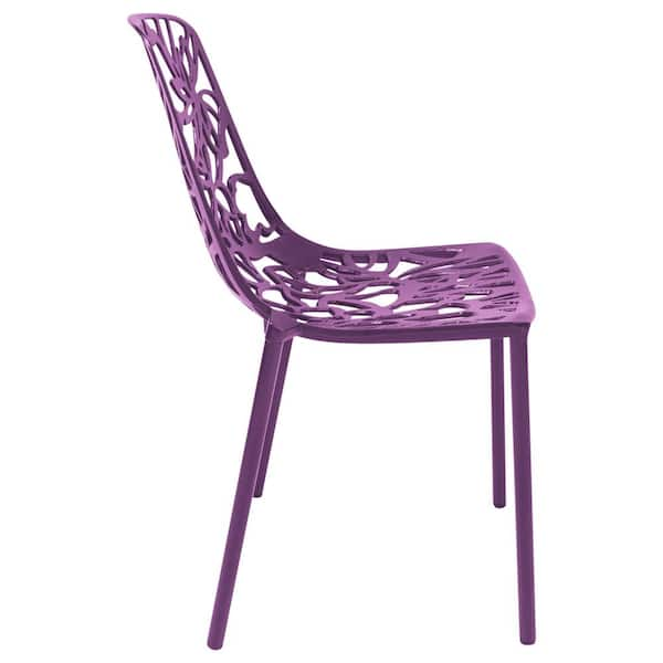 LeisureMod Modern Dining Chair Cushion Pads (Purple)