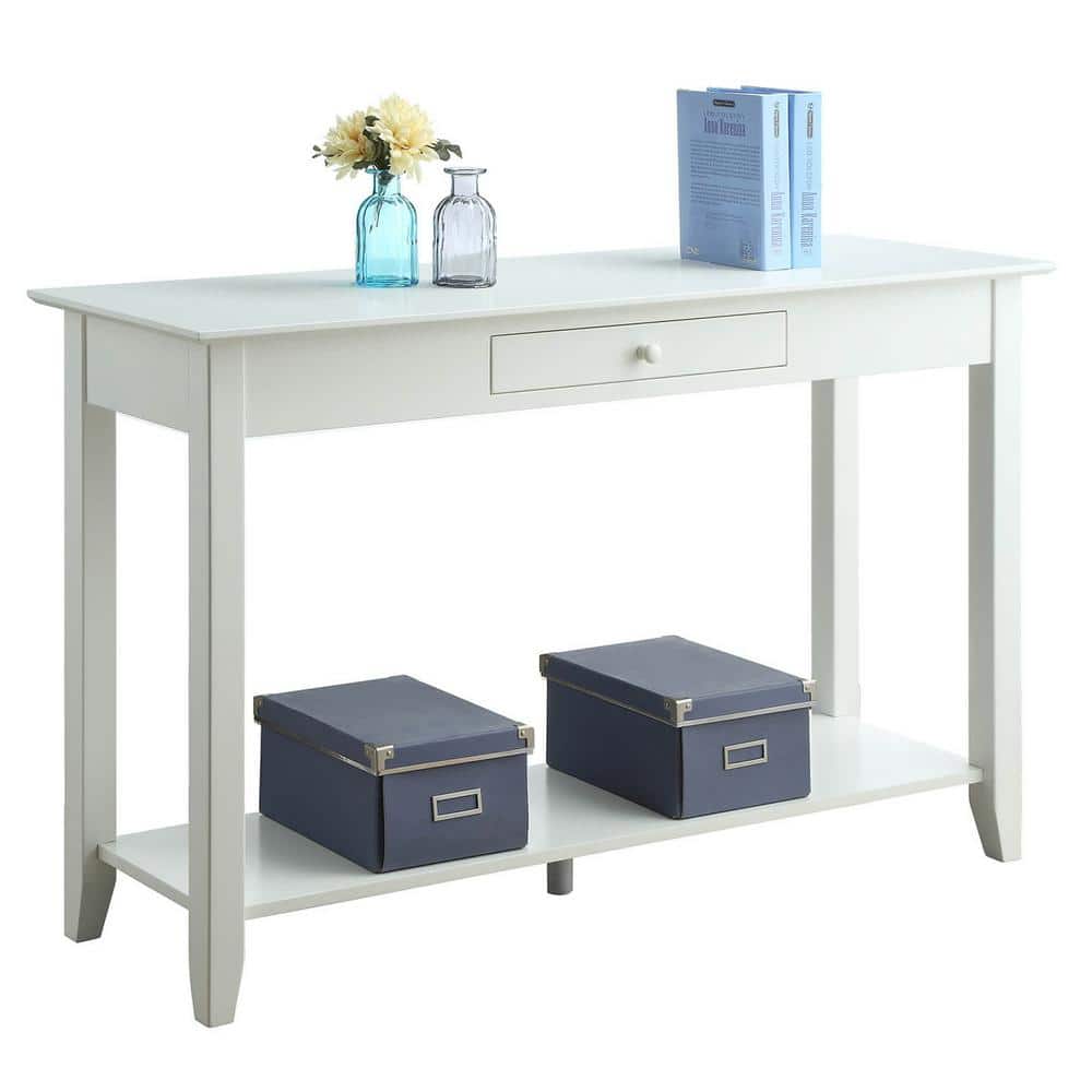 American Heritage Classic White Ash Veneer Console Table with Storage