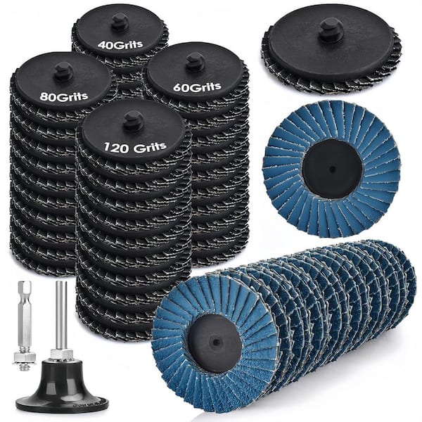 72 Pack Zirconia Alumina Flap Discs with Quick-Change Locking for Metal Grinding and Polishing Applications