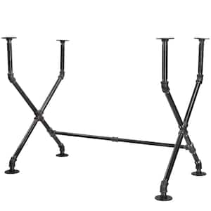 3/4 in. Black Steel Pipe 3.5 ft. L x 31 in. H "x" Design Desk Kit