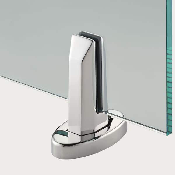 2.3 in. x 4.9 in. x 5.8 in. Chrome Stainless Steel Oval Baseplate Glass Railing Spigot for 1/2 in. Glass Thickness