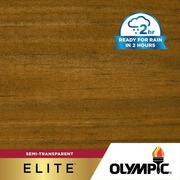 Olympic Elite 1 gal. Atlas Cedar Semi-Transparent Stain and Sealer in One Low VOC