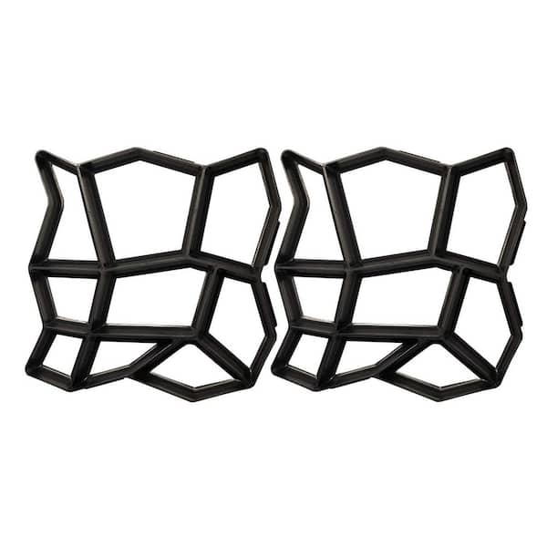 16.9 in. x 16.9 in. x 1.6 in. Stone Moldings Paving Pavement, Walk Way Cement Mold for Patio, Lawn and Garden (2-Pack)