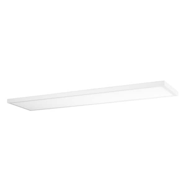 Everlume 1-Light Satin White Modern LED Linear Panel Light Flush Mount