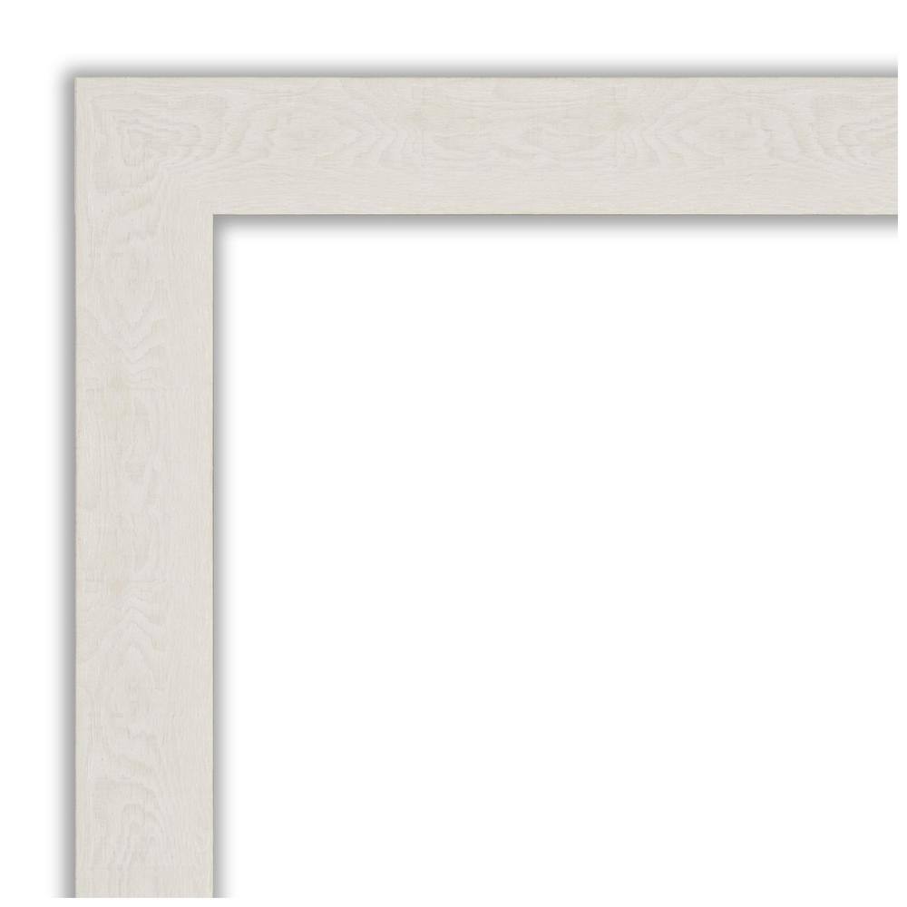 Rustic Plank White Narrow 27.5" x 21.5" Beveled Bathroom Vanity Mirror