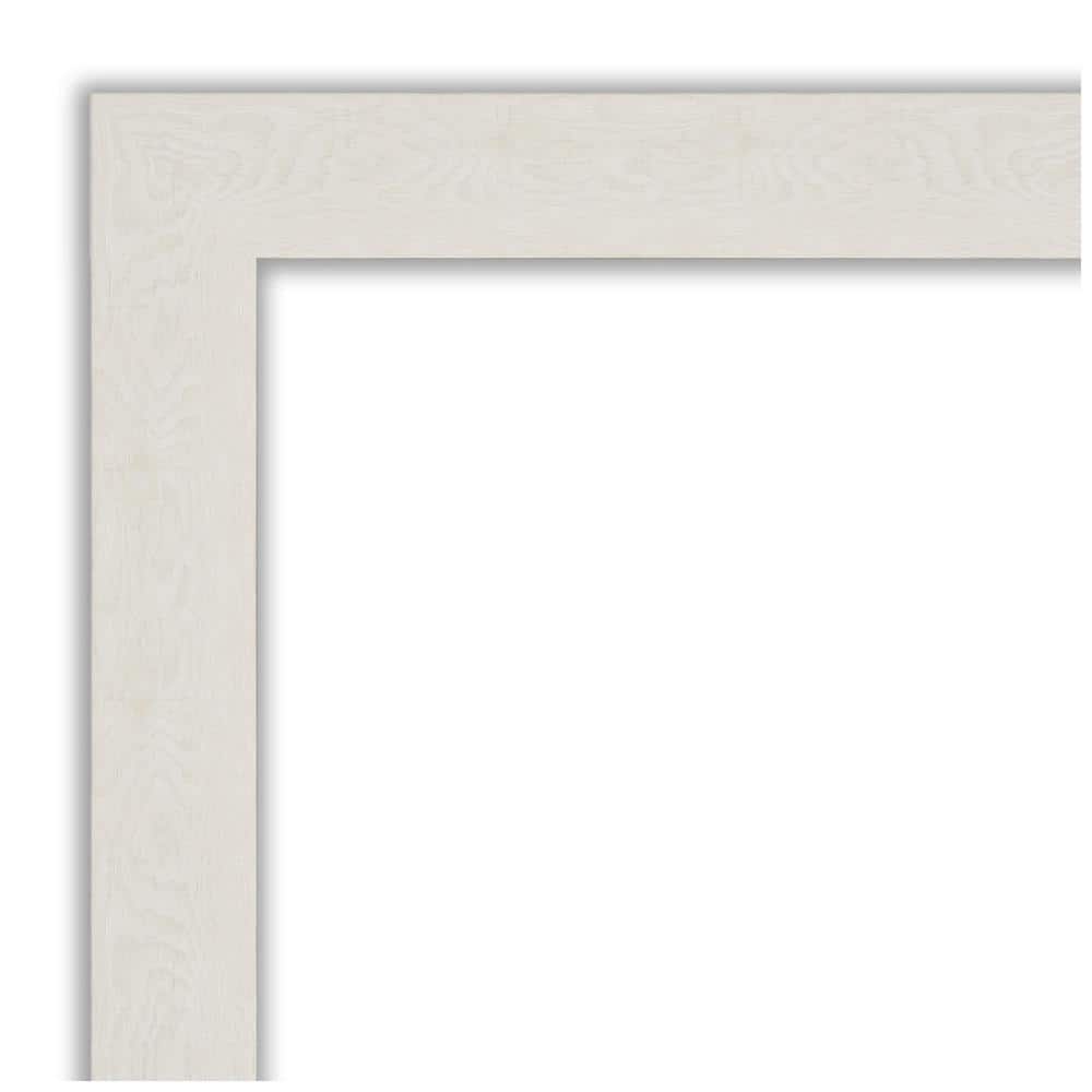 Rustic Plank White Wood Grain Bathroom Vanity Mirror