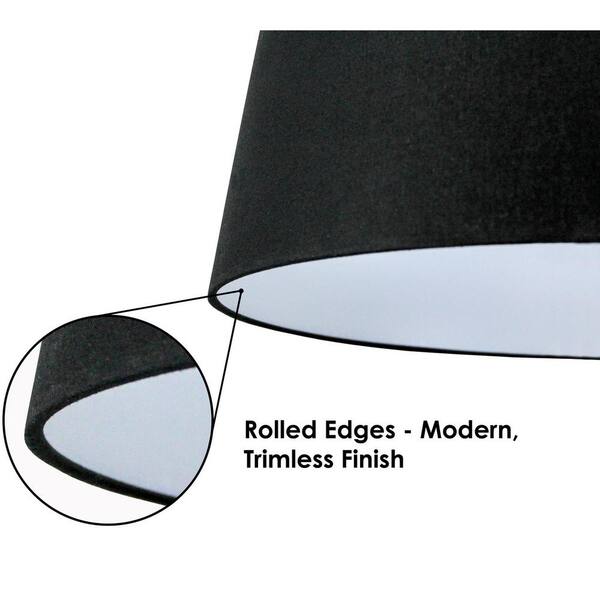 ValueLights Linen Lampshade – Easy Fit B22, Grey/Black, For Living Room Or Bedroom